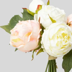 Alternative view of Blush Pink Artificial Peony Flower Bundle - 13"