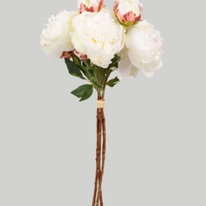 Alternative view of Cream Peony Faux Flower Bundle of Peonies - 21"