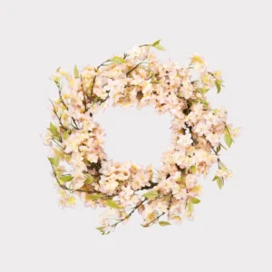 Fake Cherry Blossom Flower Wreath in Pink - 20"