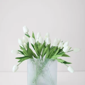 Alternative view of Asymmetrical White Real Touch Tulip Design