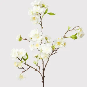 Cream Artificial Cherry Blossom Branch Pick - 18"