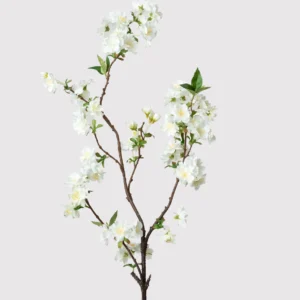 Cream White Artificial Cherry Blossom Branch - 36"